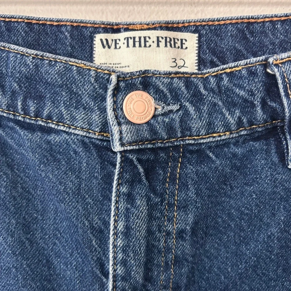 We The Free People Jeans‎ Womens 32 Blue Denim Tinsley Baggy High Rise